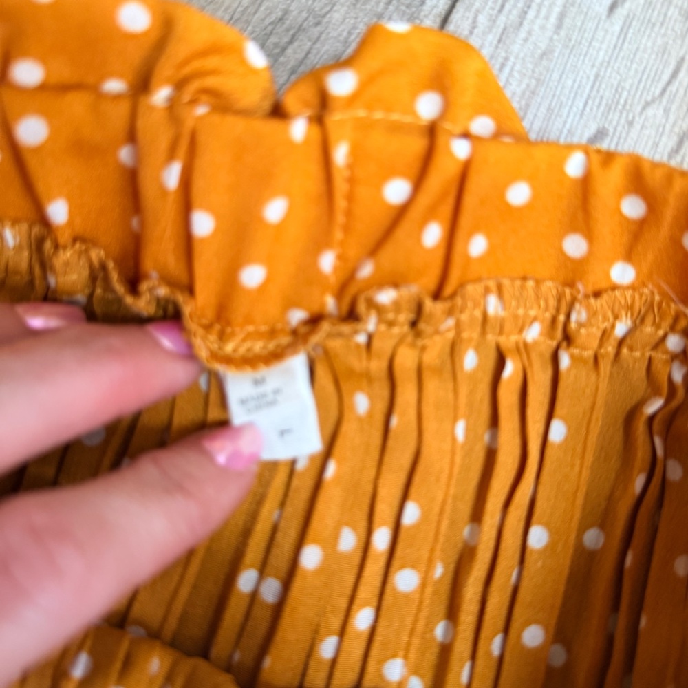 EXLURA Polka Dot Yellow skirt size M - Picture 4 of 8